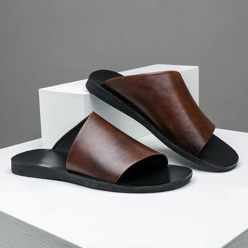 Bernard - Leder Slide Sandalen